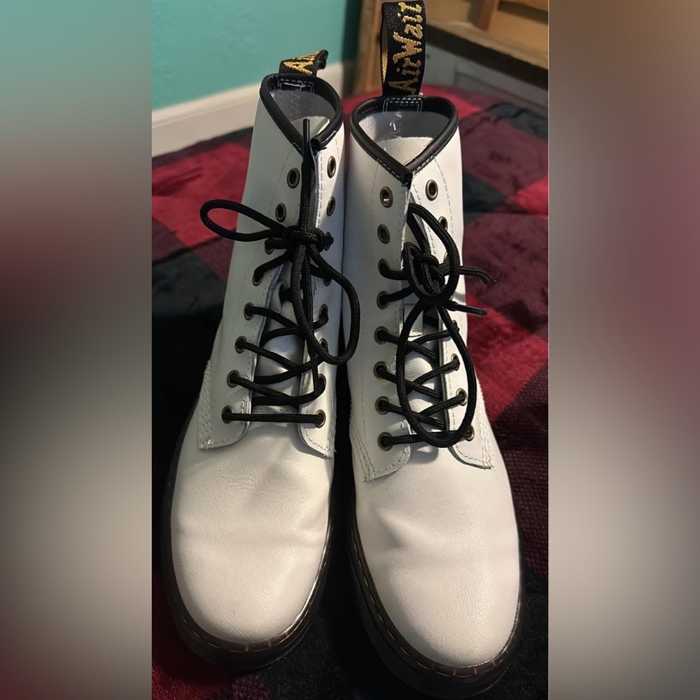 White Doc Martins 
Size 8